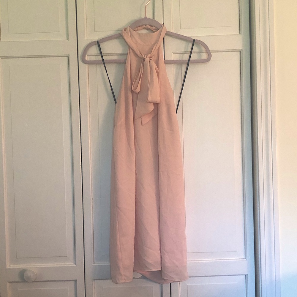Pink halter neck shift dress
